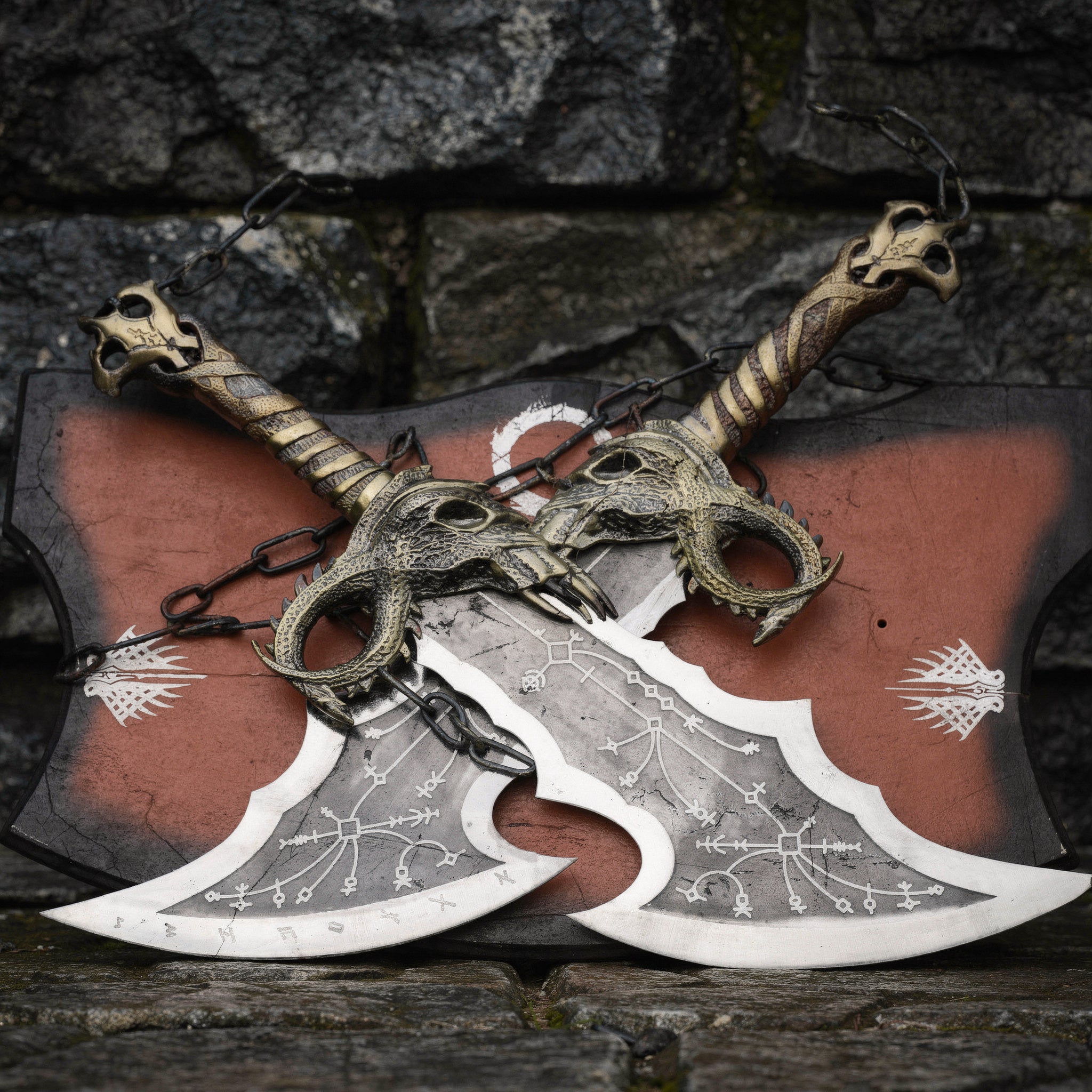 Blades of Chaos Replica – Twin Kratos Blades (Fantasy Display Set) Replica