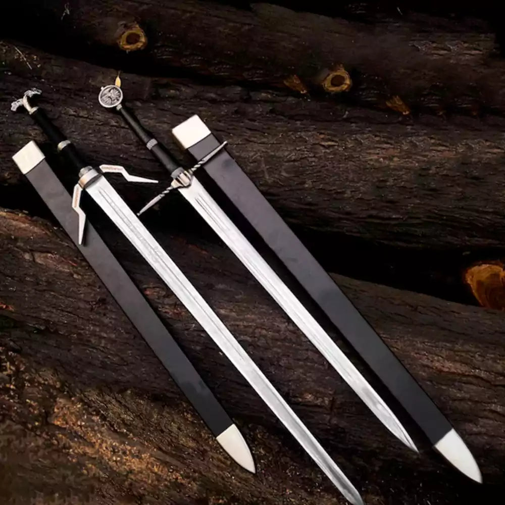 Witcher Sword Replica – Silver Fantasy Blade with Scabbard (Display Only) Replica
